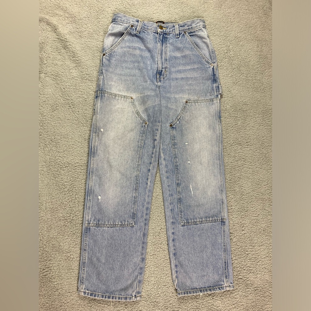 BDG High Rise Carpenter Jean Distressed Double Knee Size 31 Women’s Denim